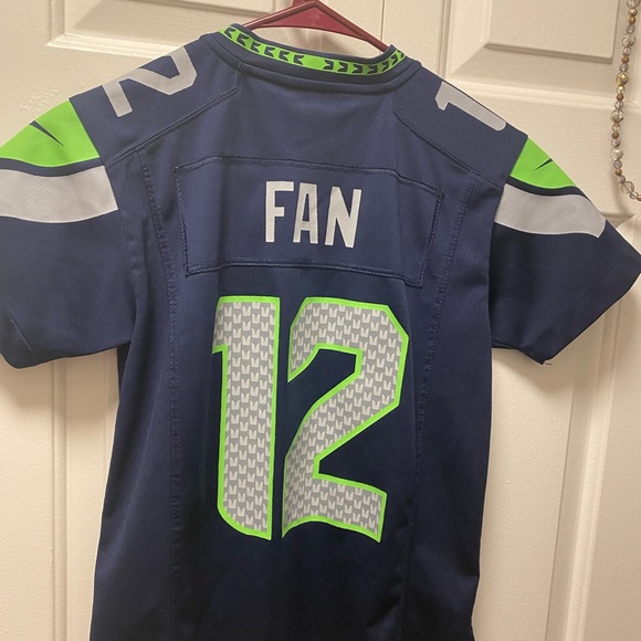 Nike Onfield NFL Seattle Seahawks #12 Fan Women’s Blue Gray Jersey Size Small - Picture 2 of 16
